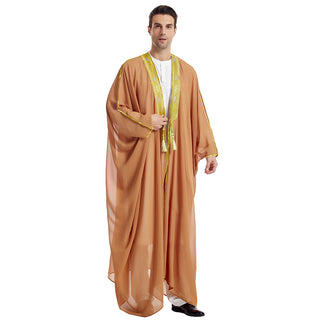 TH834#Abaya Muslim Clothing Long Sleeves Islamic High Quality Men's Robe