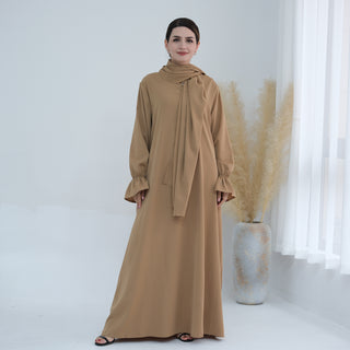 1714#Nida Ruffle Style One Piece Jilbab Abaya Women muslim dress