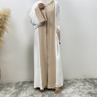 6780#Basic style flared sleeve closed  2 Pieces Dress abaya with pockets muslim women