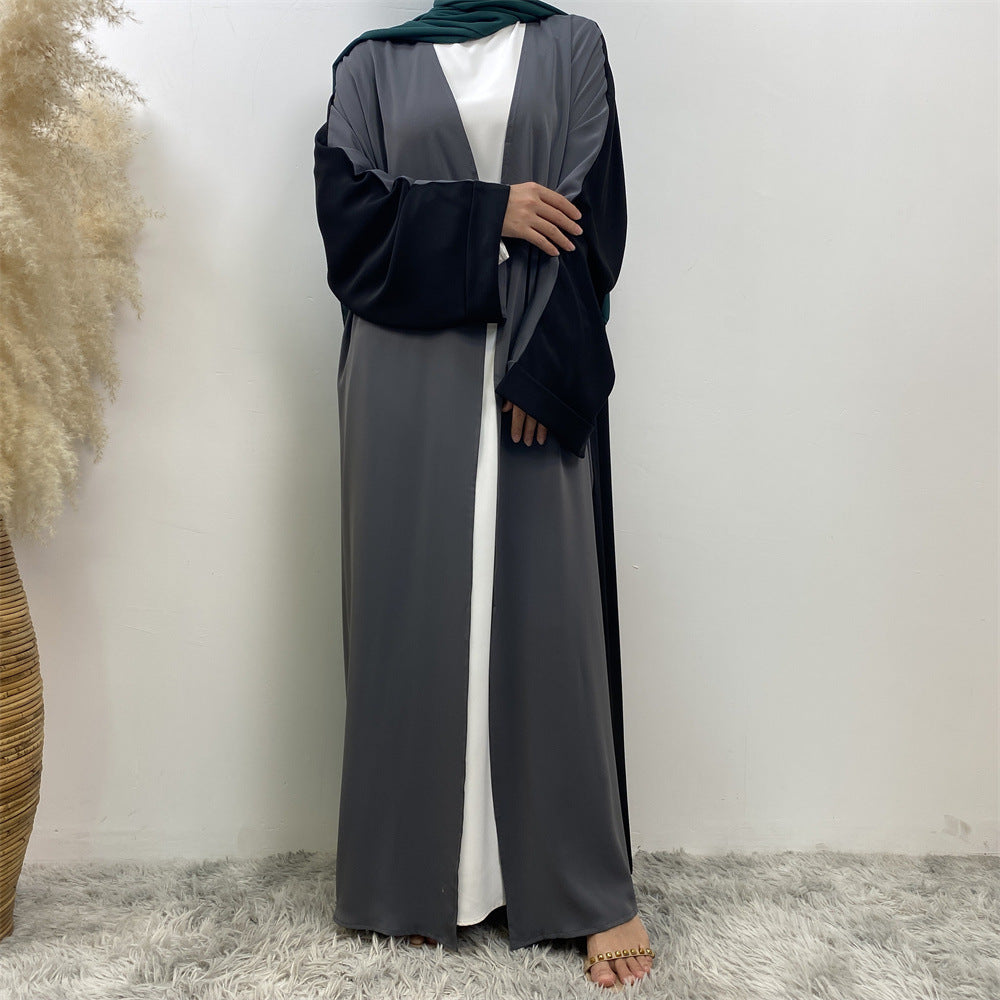 1438#Classy Latest Smooth Nida Material Two-Color Design Loose Sleeves