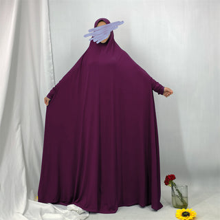 6841#Traditional Islamic One Piece Full Length Jilbab Prayer Abaya Made in Premium Stretch Jersey Spandex