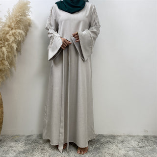 6804#Latest Dress for Women Linen Material Dubai Middle East Fashion Long Sleeve Dress Latest Dress for Women Linen Material Dubai Middle East Fashion Long Sleeve Dress