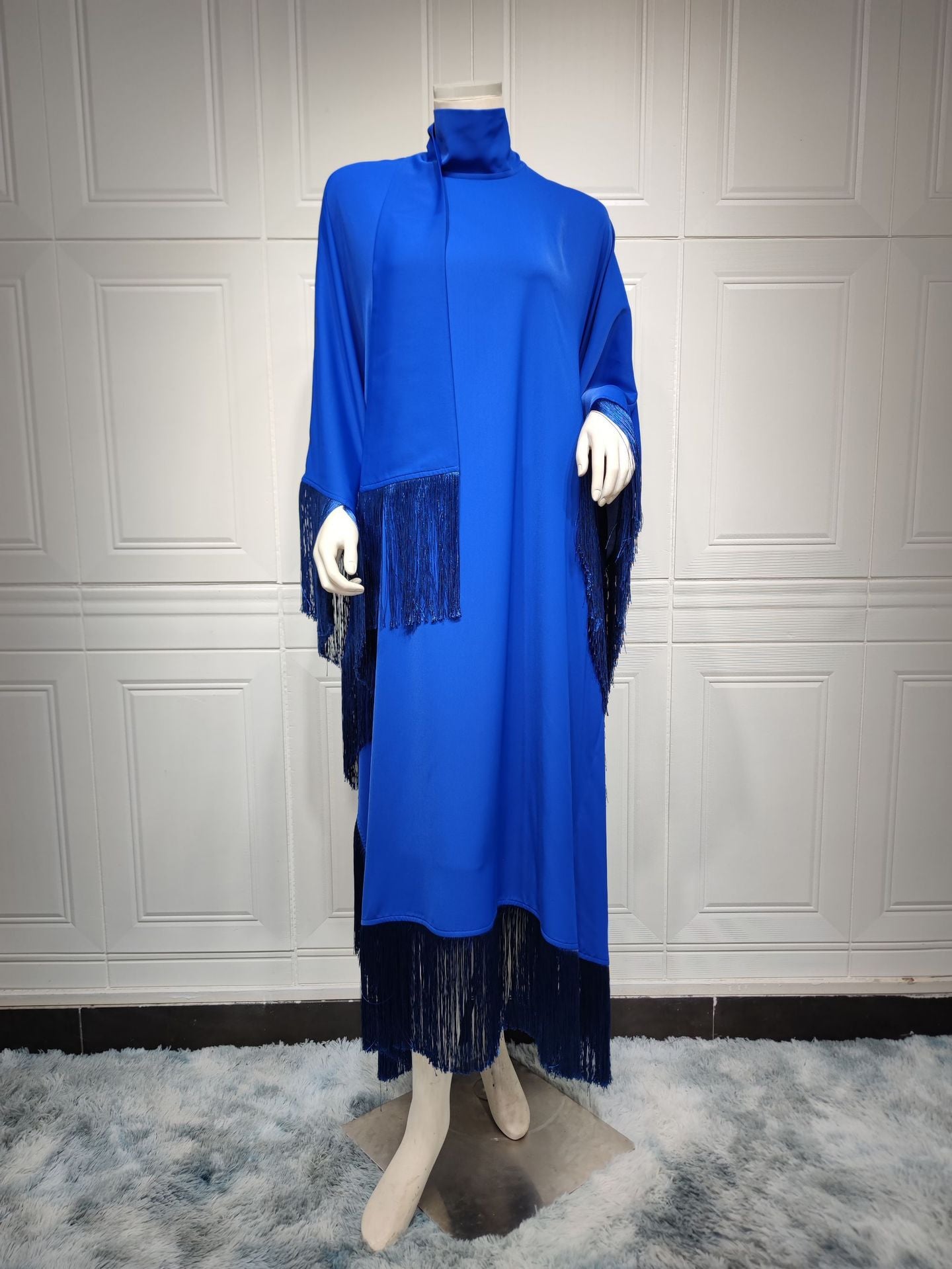 1061# Best Sale Big Bat With Feather Sleeves Prayer Abaya Nida Dress