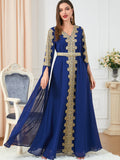 3229#Chiffon Dress Dubai Muslim Abaya Islamic Casual Long Sleeve Dress