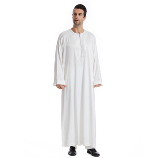 TH831#Abaya Muslim Clothing Long Sleeves Islamic High Quality Men's Robe