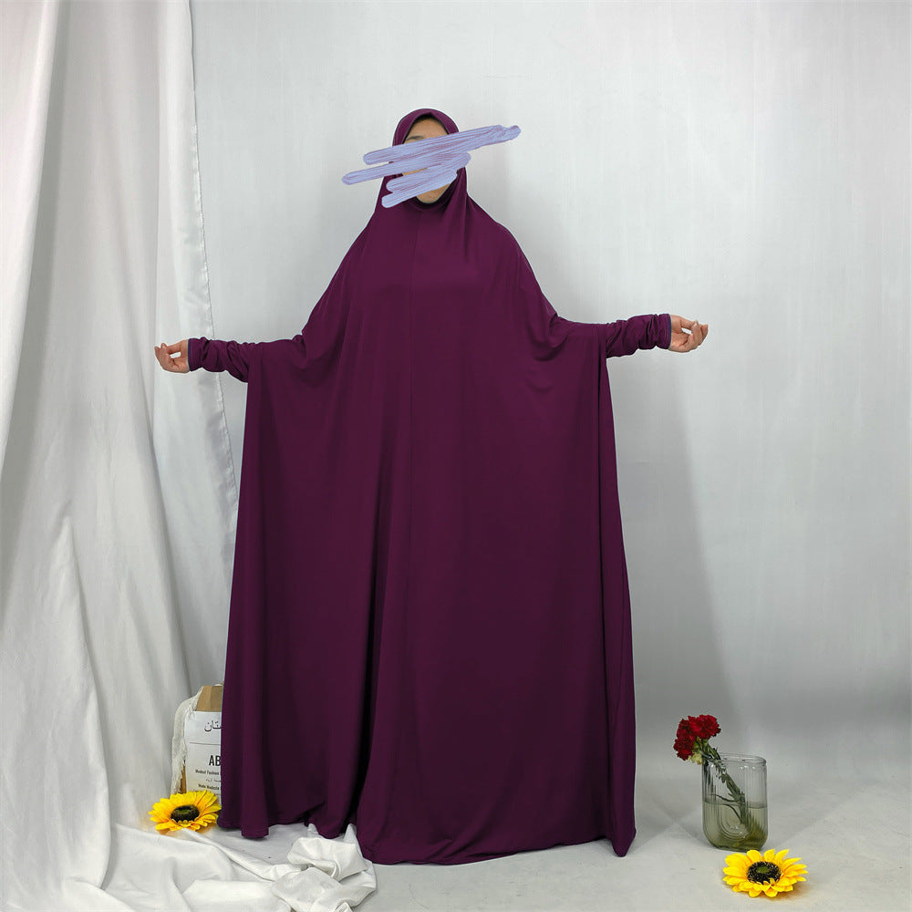 6841#Traditional Islamic One Piece Full Length Jilbab Prayer Abaya Made in Premium Stretch Jersey Spandex