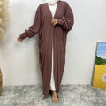 1997#New Fashion Cotton Autumn Winter Coat Cotton Side Pockets Open Abaya