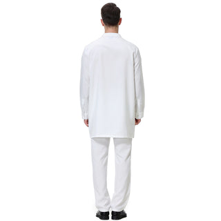 TH814#2 pcs Arab Muslim Wear calf Length Muslim Clothes Jubba Men's Thobe