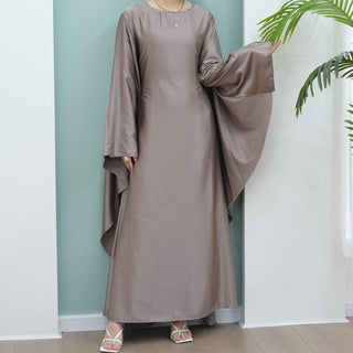 1803#2024 Fashion Style Abaya Design Satin Fabric Modest Dresses Kaftan Abaya Muslim Dress