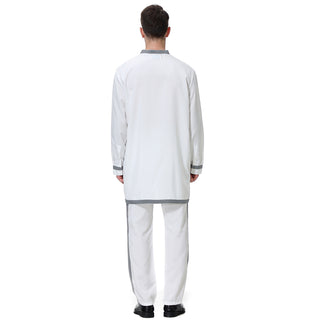 TH812#2 pcs Arab Muslim Wear calf Length Muslim Clothes Jubba Men's Thobe