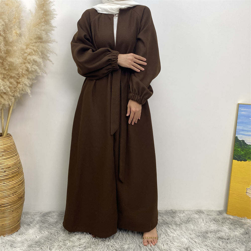 1995# New Autumn Winter Coat Thick Polyester Side Pockets Womens Clothing Modest Coats