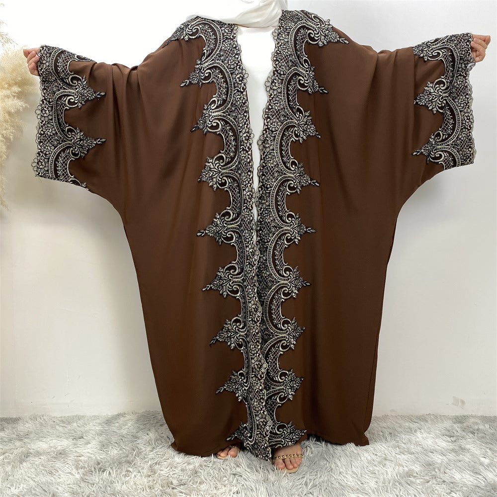 1417# Latest Ramadan Abaya For Women Muslim Fashion Luxury Silver Sequin Abaya