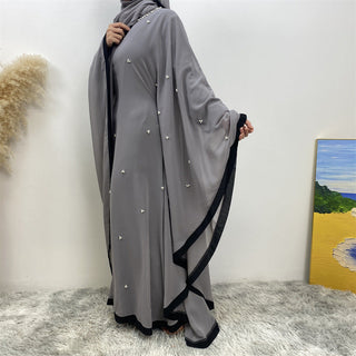 6763# 2024 chiffon adjustable waist abaya ramadan eid mubarak dubai kaftan abayas 的副本