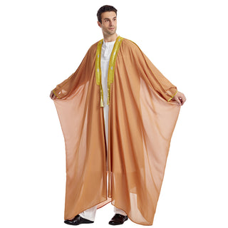 TH834#Abaya Muslim Clothing Long Sleeves Islamic High Quality Men's Robe