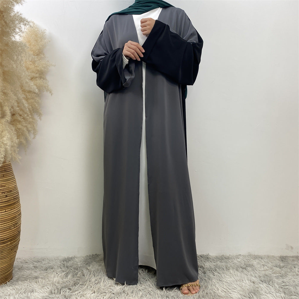 1438#Classy Latest Smooth Nida Material Two-Color Design Loose Sleeves