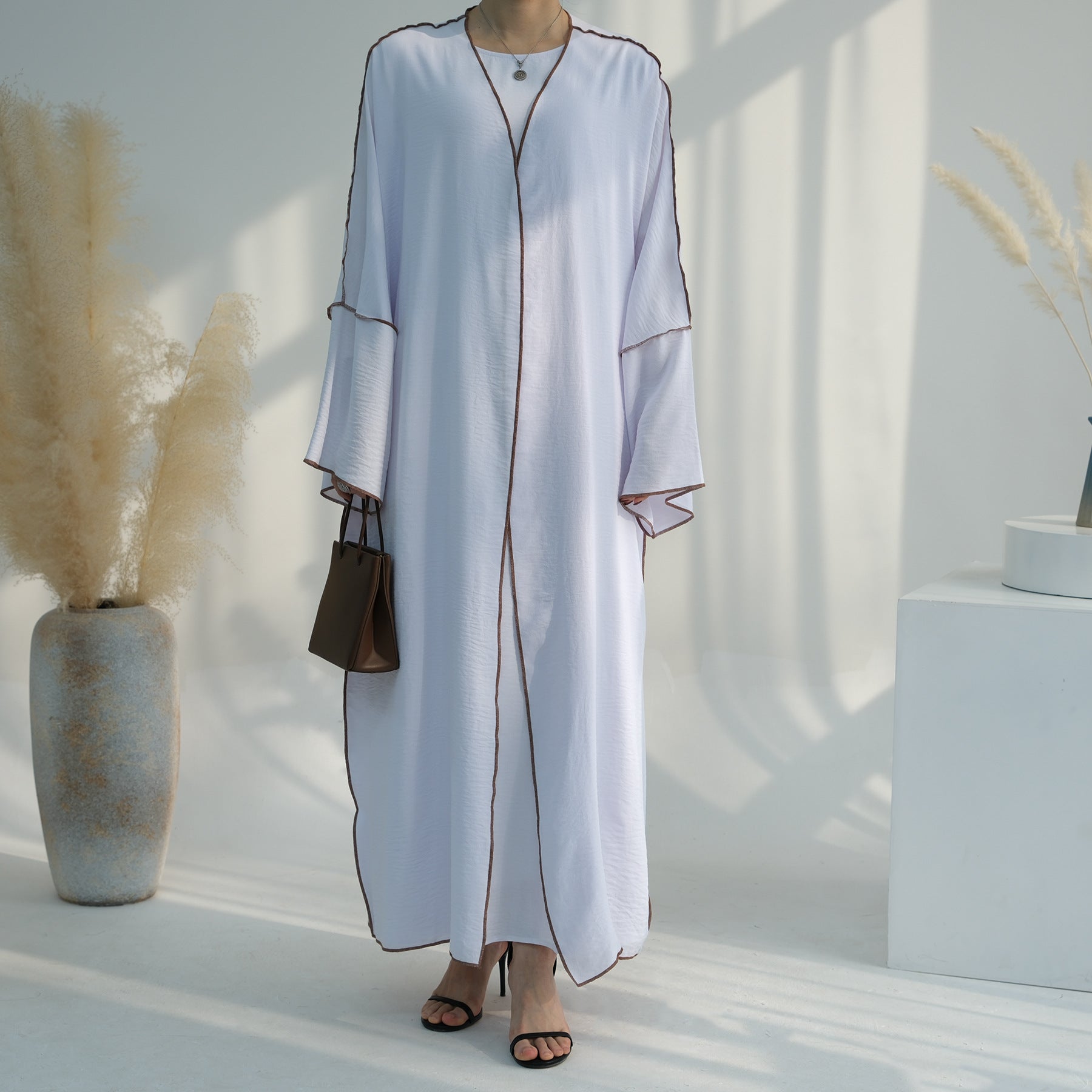 1693#2024 New Modest Wrinkle Polyester EID With Hijab Islamic Clothing Abaya