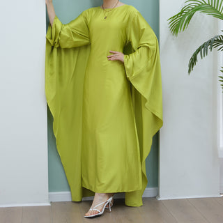 1803#2024 Fashion Style Abaya Design Satin Fabric Modest Dresses Kaftan Abaya Muslim Dress