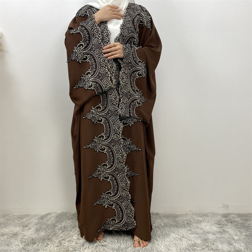 1417# Latest Ramadan Abaya For Women Muslim Fashion Luxury Silver Sequin Abaya