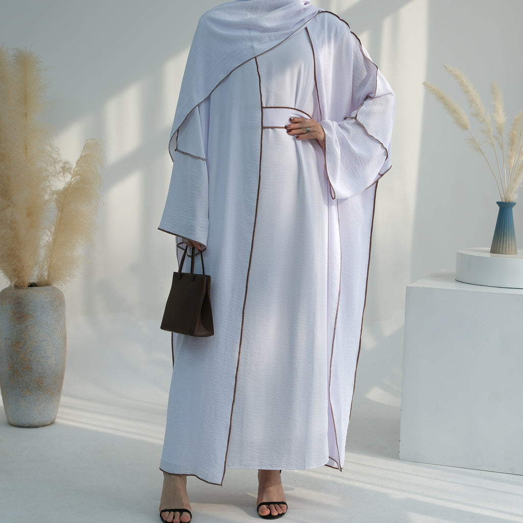 1693#2024 New Modest Wrinkle Polyester EID With Hijab Islamic Clothing Abaya