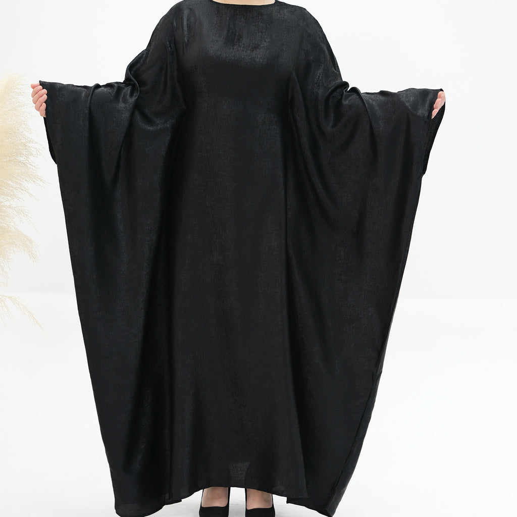 1778#2024 Women's Dresses Elegant Shiny Polyester Kaftan Abaya Batwing Muslim Dress