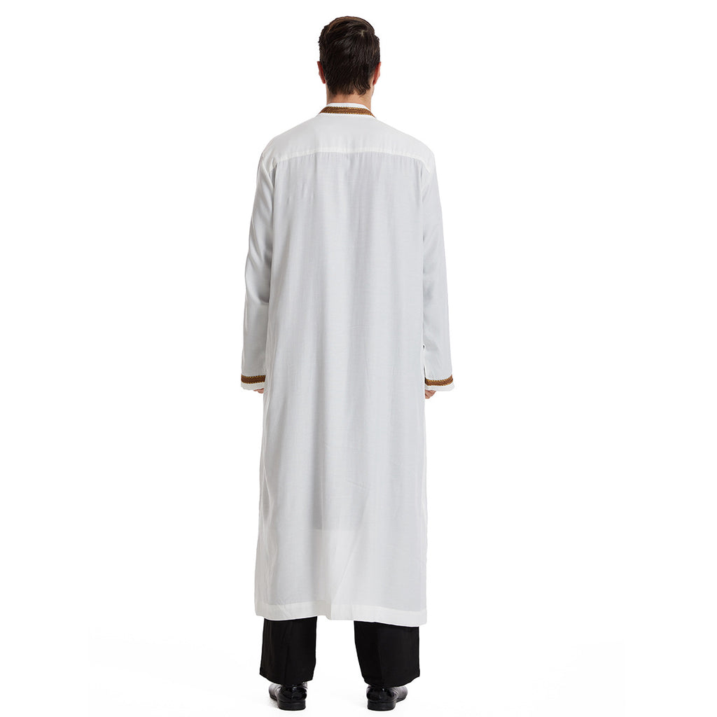 TH830#Abaya Muslim Clothing Long Sleeves Islamic High Quality Men's Robe
