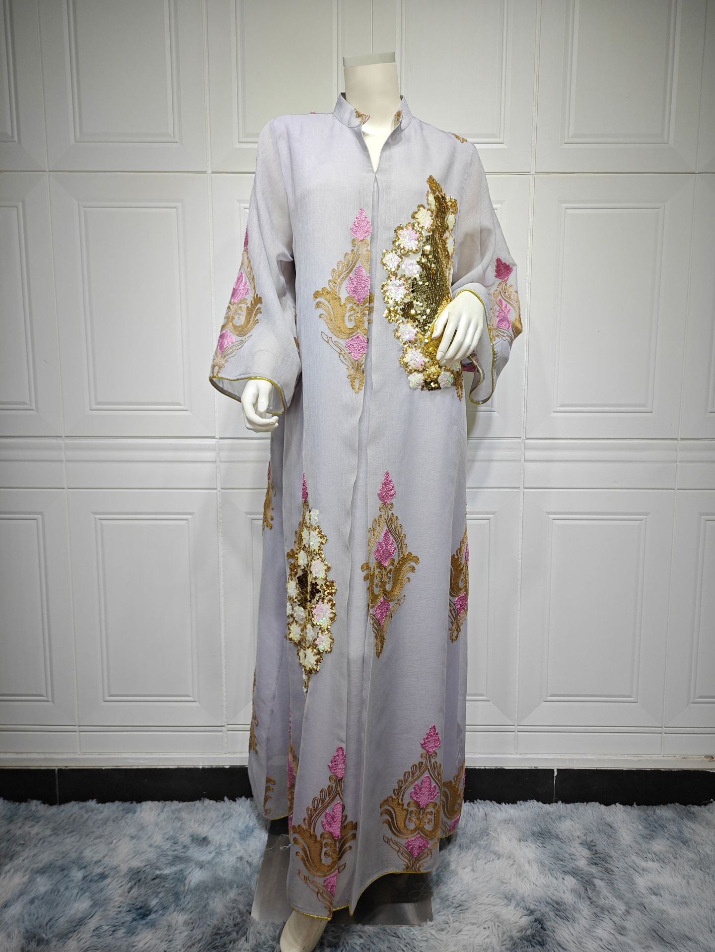 AB162# New burnt flower dress Muslim abaya morocco women's clothing