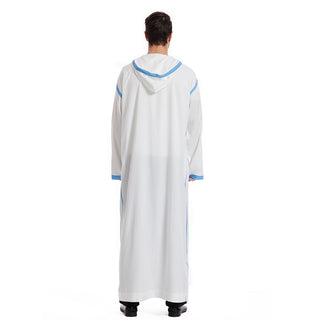 TH832#Abaya Muslim Clothing Long Sleeves Islamic High Quality Men's Robe with hat