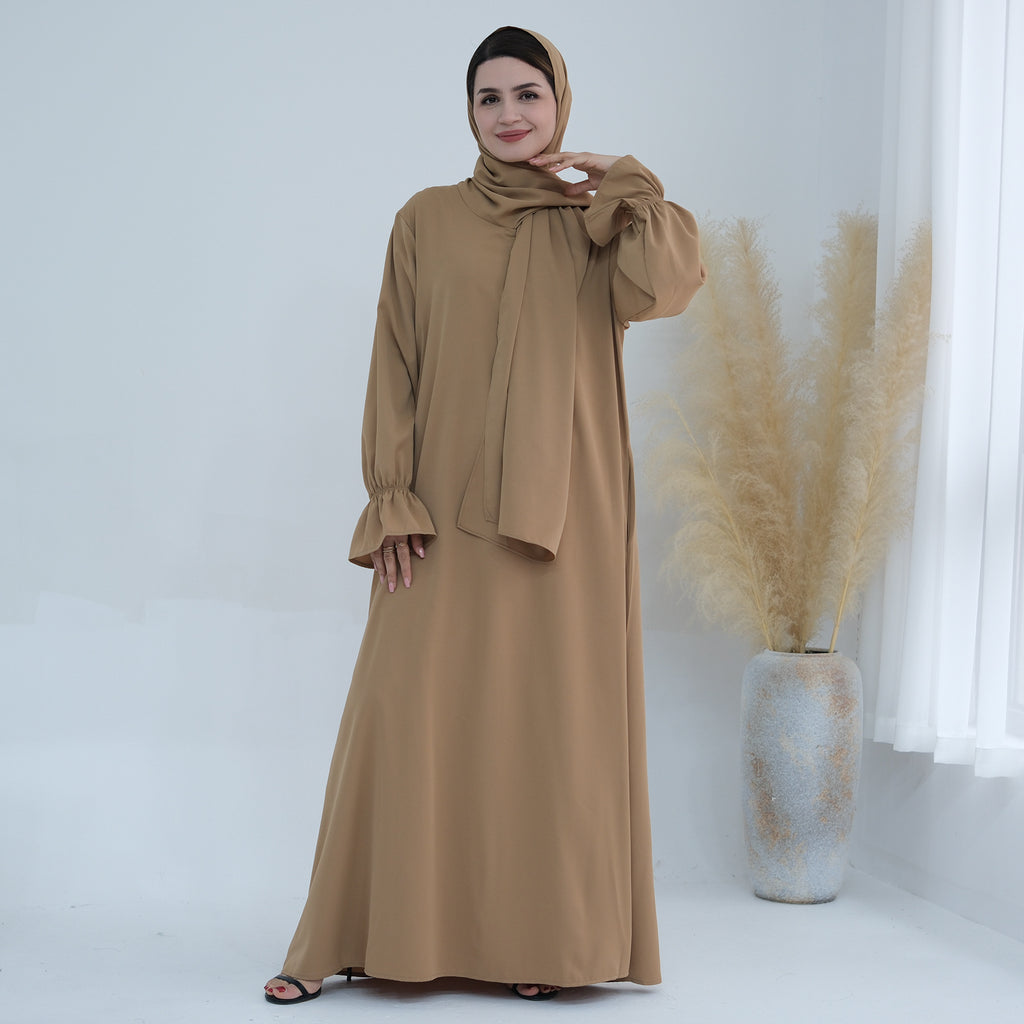 1714#Nida Ruffle Style One Piece Jilbab Abaya Women muslim dress