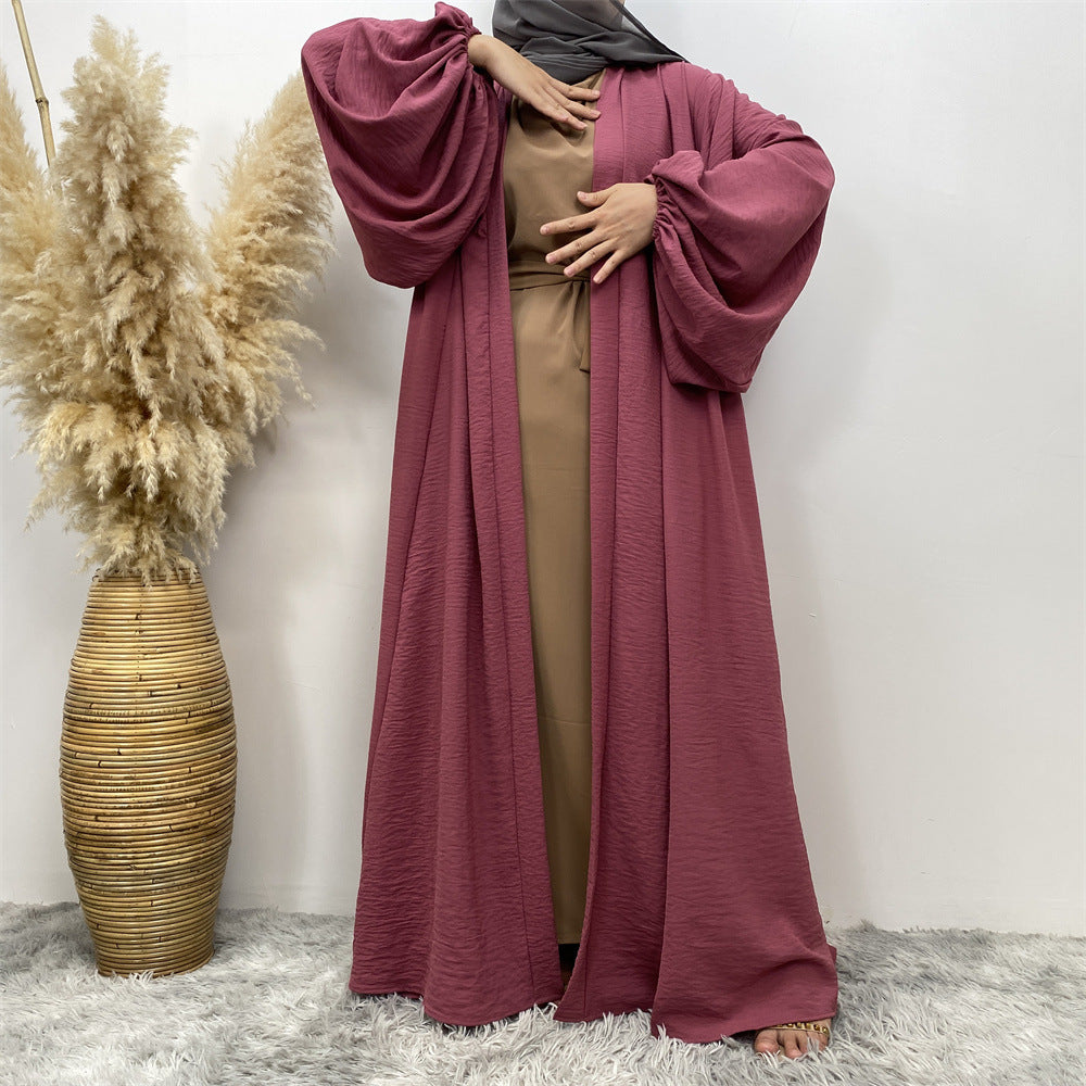 1969# Latest Elastic Cuff Big Lantern Sleeves With Side Pockets Women Abaya 的副本