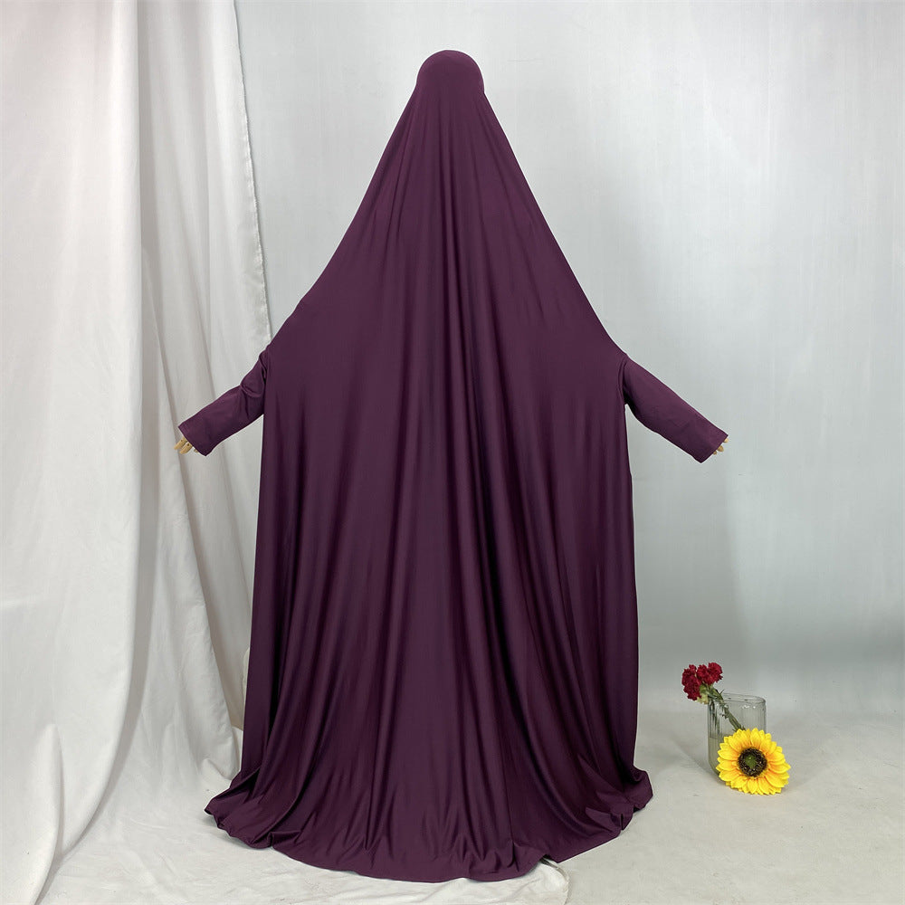6841#Traditional Islamic One Piece Full Length Jilbab Prayer Abaya Made in Premium Stretch Jersey Spandex