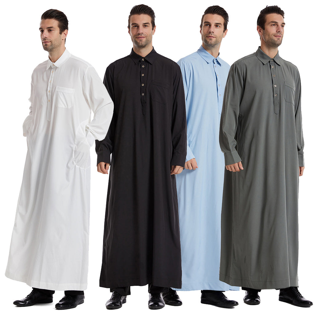 TH828#Abaya Muslim Clothing Long Sleeves Islamic High Quality Men's Clothing