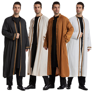 TH830#Abaya Muslim Clothing Long Sleeves Islamic High Quality Men's Robe