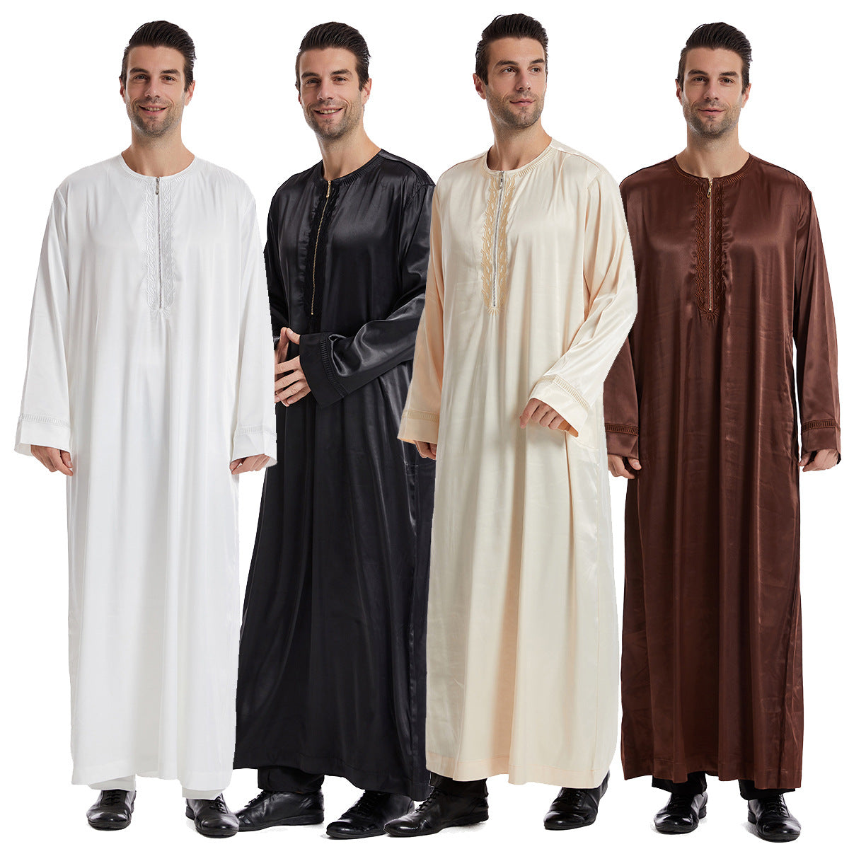 TH831#Abaya Muslim Clothing Long Sleeves Islamic High Quality Men's Robe