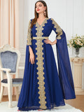 3229#Chiffon Dress Dubai Muslim Abaya Islamic Casual Long Sleeve Dress