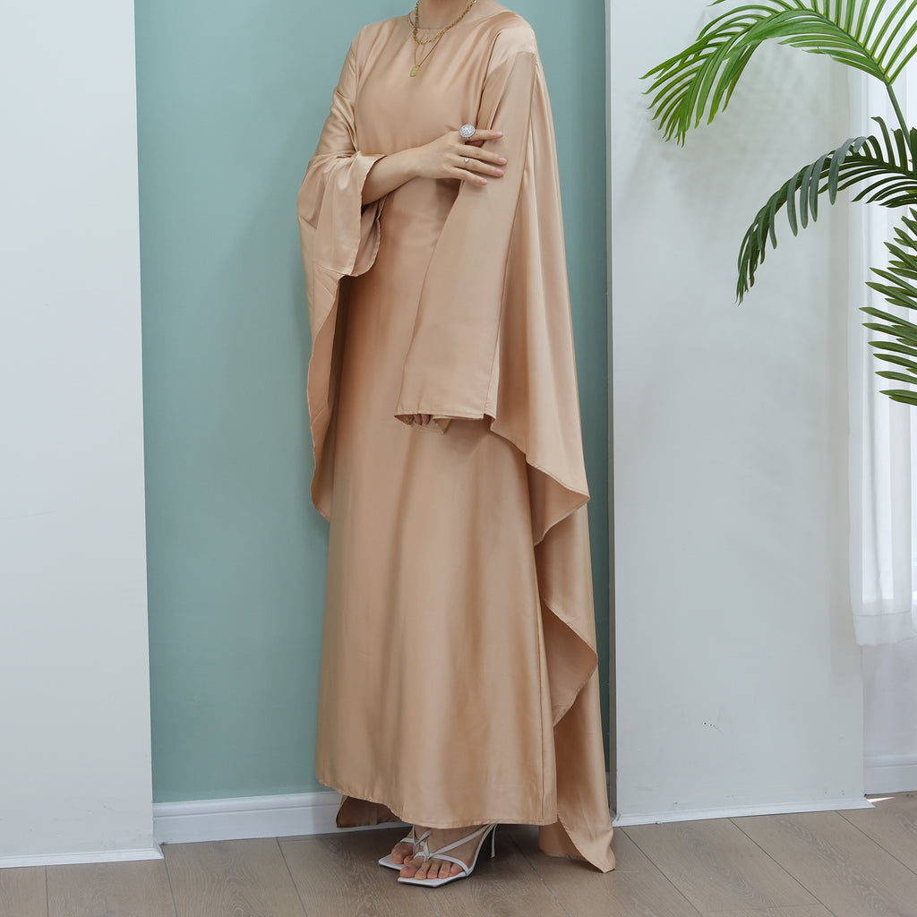 1803#2024 Fashion Style Abaya Design Satin Fabric Modest Dresses Kaftan Abaya Muslim Dress