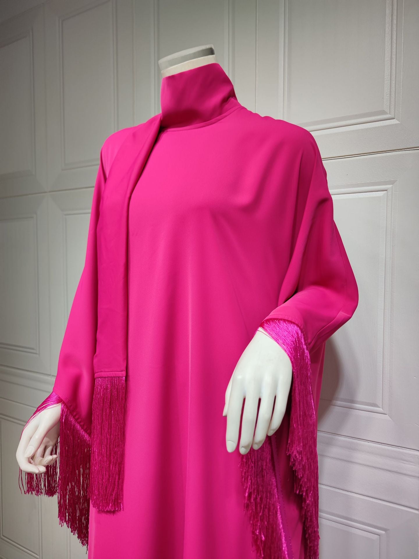 1061# Best Sale Big Bat With Feather Sleeves Prayer Abaya Nida Dress