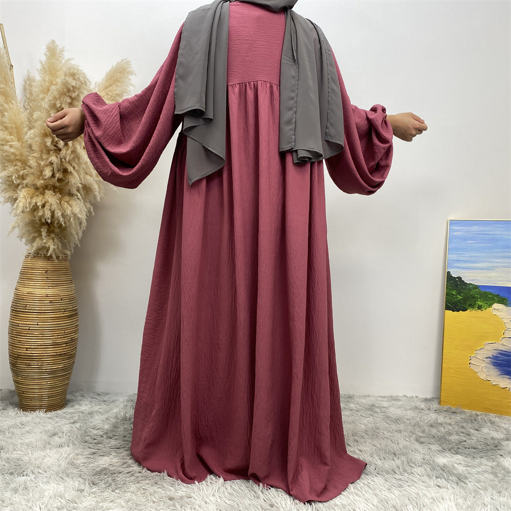 1969# Latest Elastic Cuff Big Lantern Sleeves With Side Pockets Women Abaya