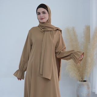 1714#Nida Ruffle Style One Piece Jilbab Abaya Women muslim dress