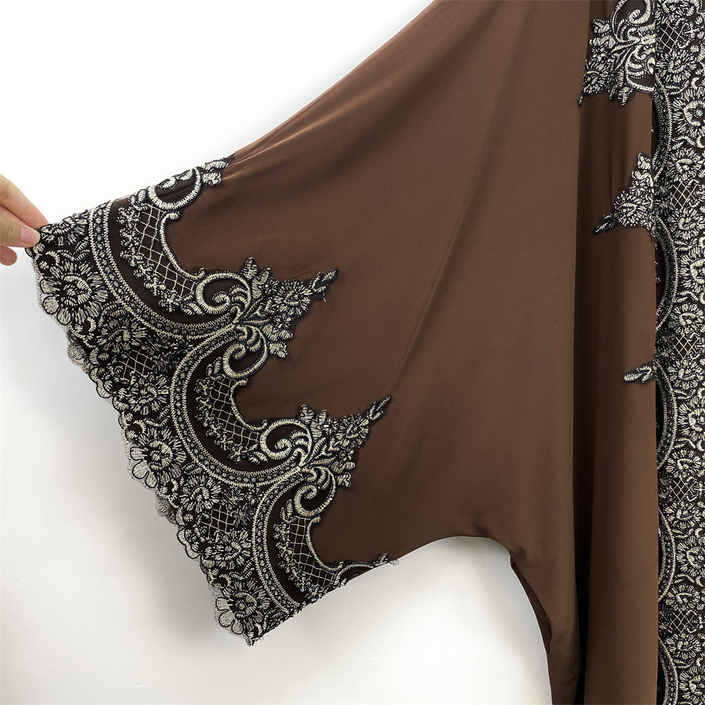 1417# Latest Ramadan Abaya For Women Muslim Fashion Luxury Silver Sequin Abaya