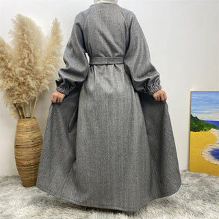 1995# New Autumn Winter Coat Thick Polyester Side Pockets Womens Clothing Modest Coats