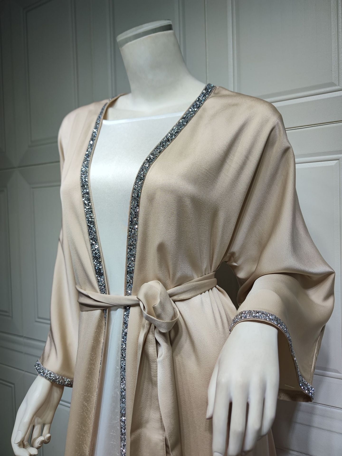 058#Women Sequins Luxury Modest Wear Islamic Clothing Dubai Abaya