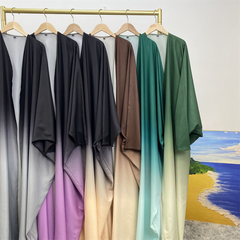 8027# Latest Chic Polyester Batwing Sleeves Women Cardigan Open Abaya