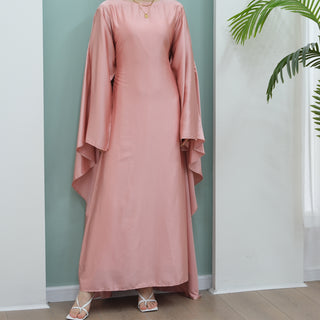 1803#2024 Fashion Style Abaya Design Satin Fabric Modest Dresses Kaftan Abaya Muslim Dress