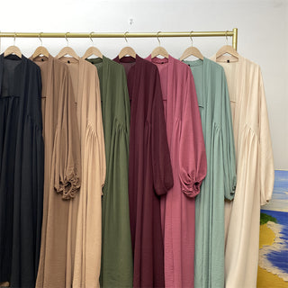 1969# Latest Elastic Cuff Big Lantern Sleeves With Side Pockets Women Abaya