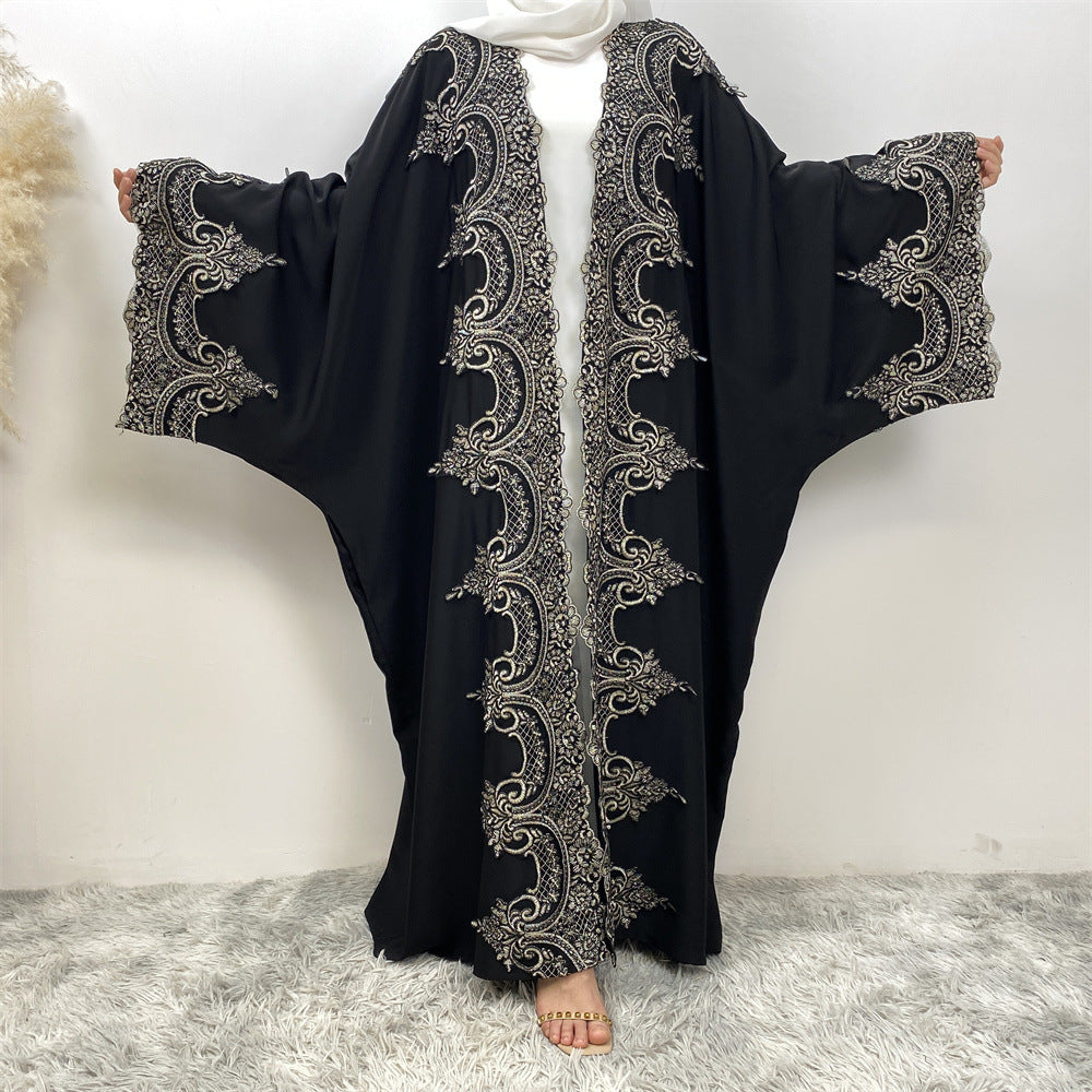 1417# Latest Ramadan Abaya For Women Muslim Fashion Luxury Silver Sequin Abaya