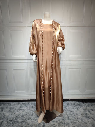 1048#2pcs Modest Set EID for Muslim Girl Fashion Design Elegant Dresses Dubai Aabaya