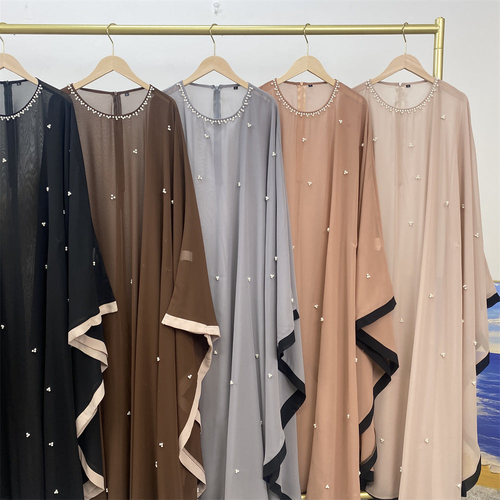6763# 2024 chiffon adjustable waist abaya ramadan eid mubarak dubai kaftan abayas