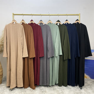 1955-1# New Autumn Winter Coat Sweater Side Pockets Women Modest Coats