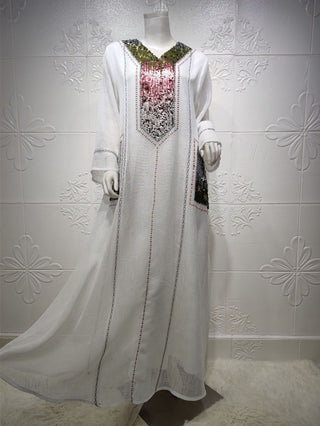 AB053# New burnt flower dress Muslim abaya women's clothing