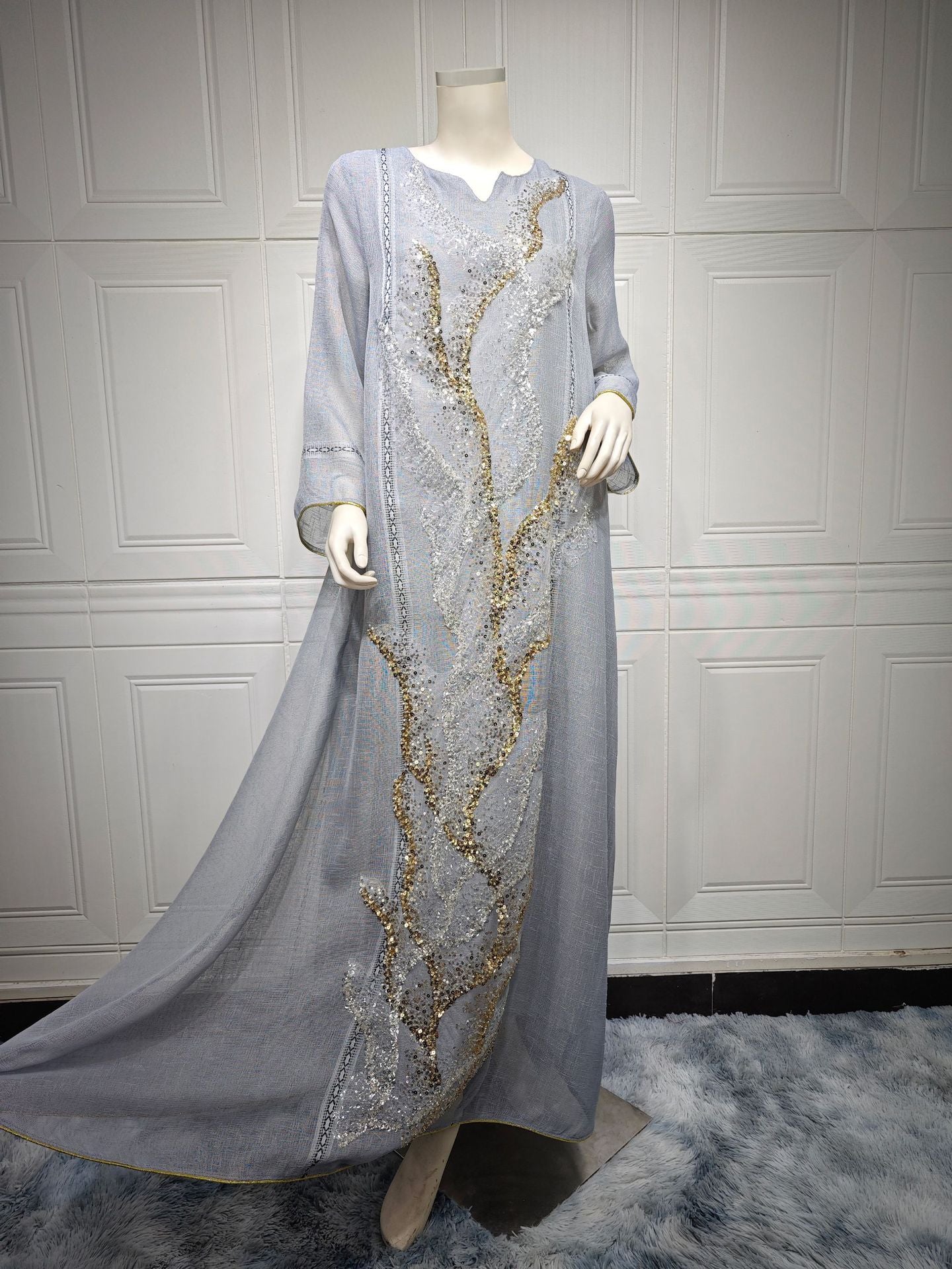 AB295# New flower dress Muslim abaya morocco women's clothing